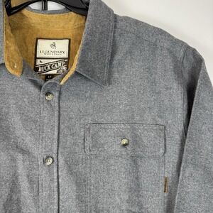 Legendary Whitetails Buck Camp Shirt Jacket Corduroy Trim Gray Men's LT